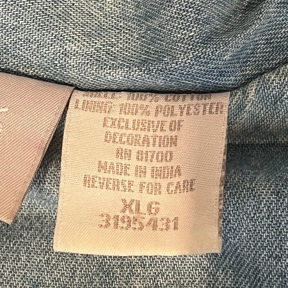 VTG Embroidered Blair Denim Quilted Lined Floral Flower Blue Jacket Womens XL - Picture 7 of 15